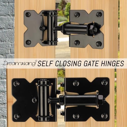 Dreamxiang Non-Weld Self Closing Gate Hinges 4-Pack