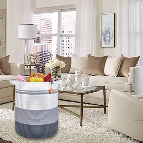 COMSE Extra Large Cotton Rope Woven Laundry Basket 1