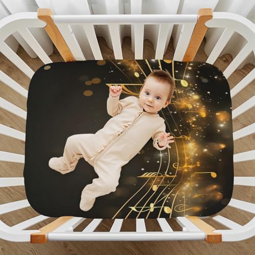 Wassud Music Note Crib Sheets for Boys Girls