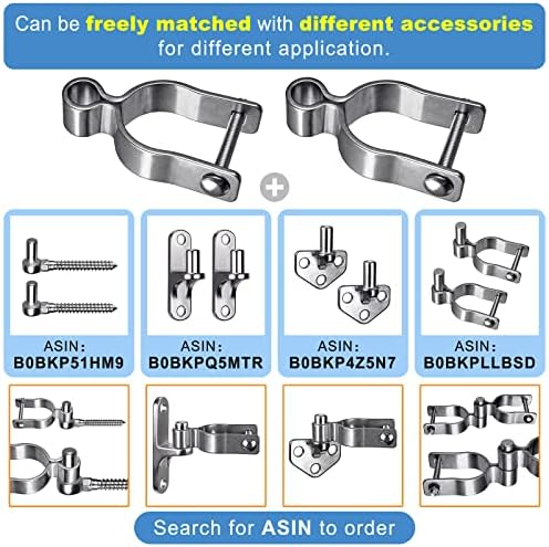 Insaga 304 Stainless Steel Gate Hinge 2 Pack for 58 Pin