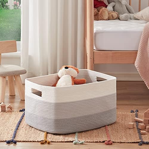 OIAHOMY Large Woven Basket - Gradient Grey
