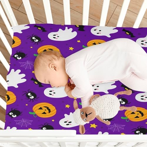 FUGIDOG Halloween Boo Crib Sheets Soft and Breathable