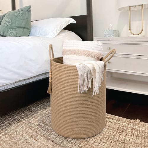 Goodpick Boho Jute Laundry Hamper Basket 16 x 20