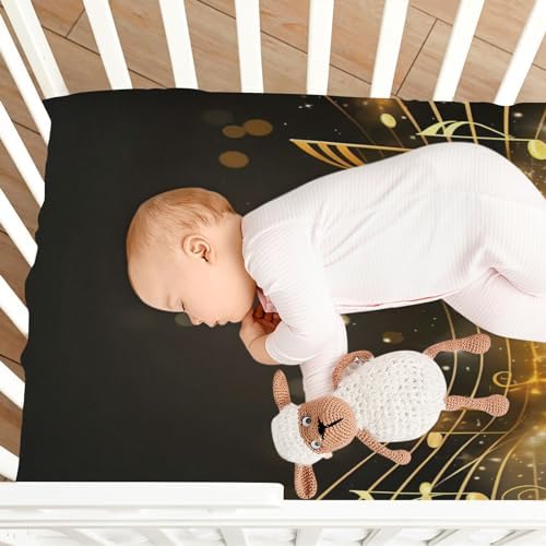 Wassud Music Note Crib Sheets for Boys Girls