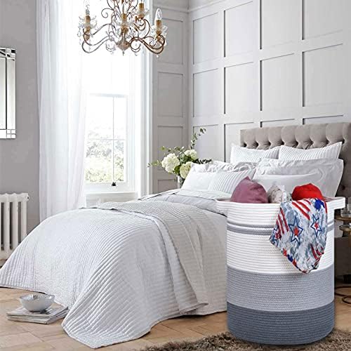 COMSE Extra Large Cotton Rope Woven Laundry Basket 1