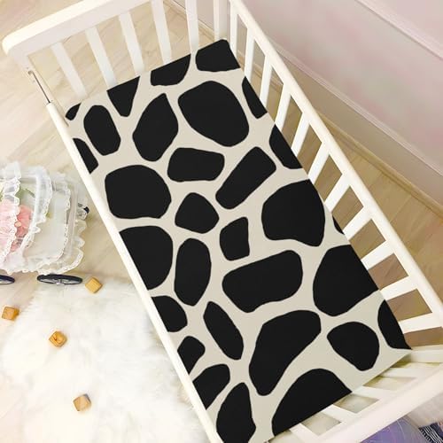 KICPOAY Fitted Crib Sheets Black Giraffe Stretchy Playard Sheets for Baby Toddler