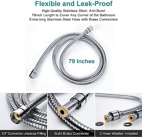 GwernKB Handheld Shower Head with 7 Settings and Power Wash