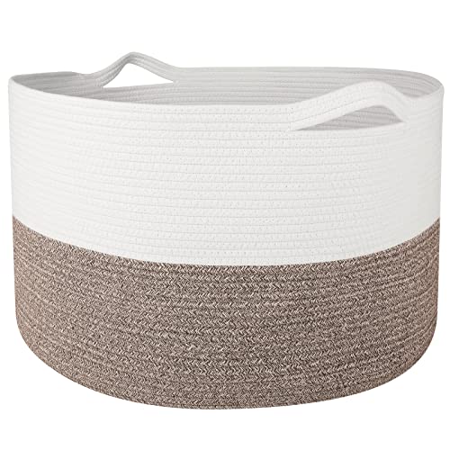 WISELIFE Large Cotton Rope Storage Basket with Handle