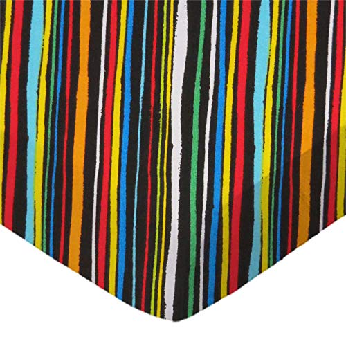 SheetWorld Fitted Cotton Percale Moses Basket Sheet 13 x 27 Striped Black
