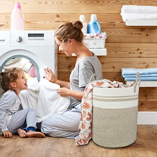 Cotton Rope Laundry Hamper with Handles 1