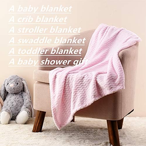 CREVENT 30X40 Soft Baby Blanket - Wave Baby Pink