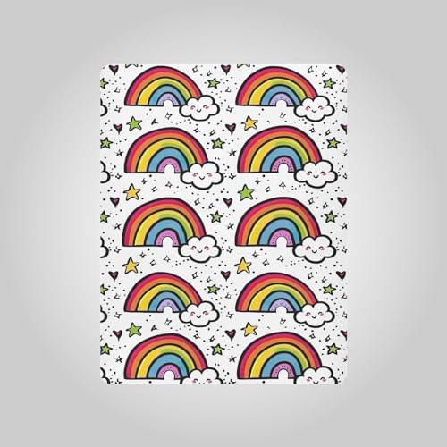 Wassud Rainbow Crib Sheets Set for Boys Girls