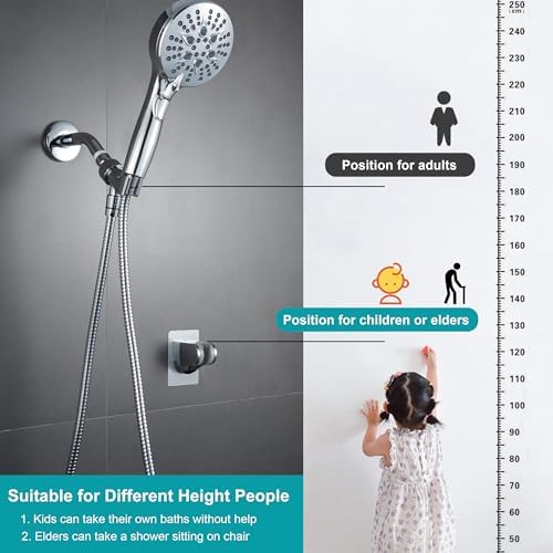 GwernKB Handheld Shower Head with 7 Settings and Power Wash