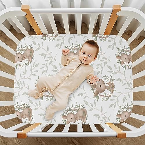 Wassud Cute Kangaroo Crib Sheets Set 28x52 Inches