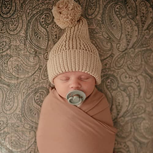 Mushie Stretchy Baby Swaddle Blanket 47x47 Natural