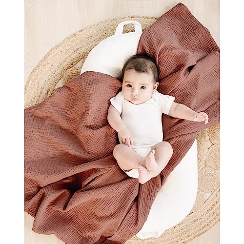 Konssy 2 Pack Muslin Swaddle Blankets for Newborn