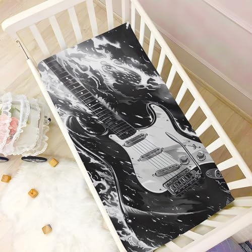 Wassud Black Crib Sheets Boys Girls 27x39 Inch