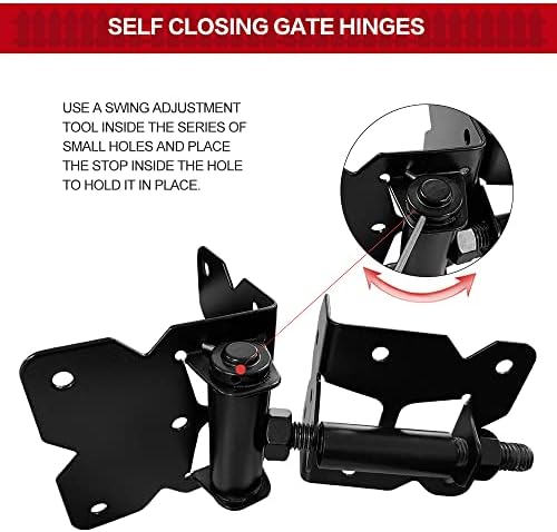 Usumairu Self Closing Gate Hinges - Heavy Duty Black
