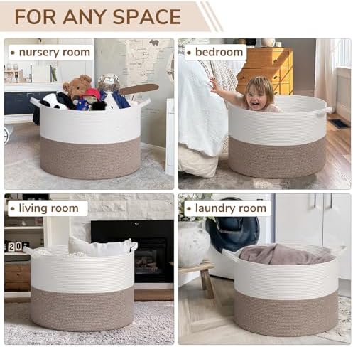 INDRESSME 115L Extra Large Blanket Basket