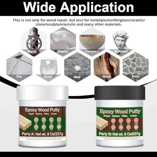 A-HEYIDA Epoxy Wood Filler - 16 oz Dark Red Putty