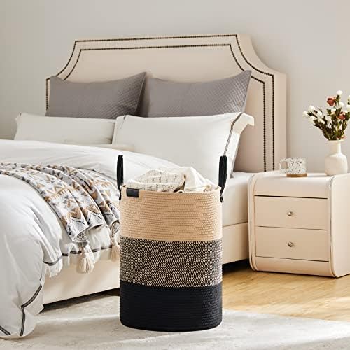 VIPOSCO Tall Laundry Basket 58L Brown Black