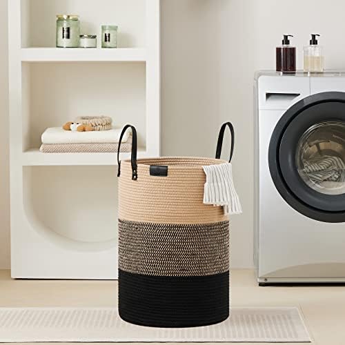 VIPOSCO Tall Laundry Basket 72L Brown Black