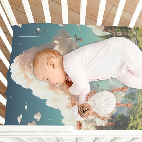 Wassud Nature Town Crib Sheets for Boys Girls 27x39