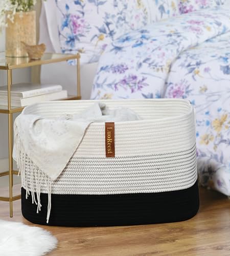 Romea Lutiss Large Blanket Basket - 22x17x12 Black
