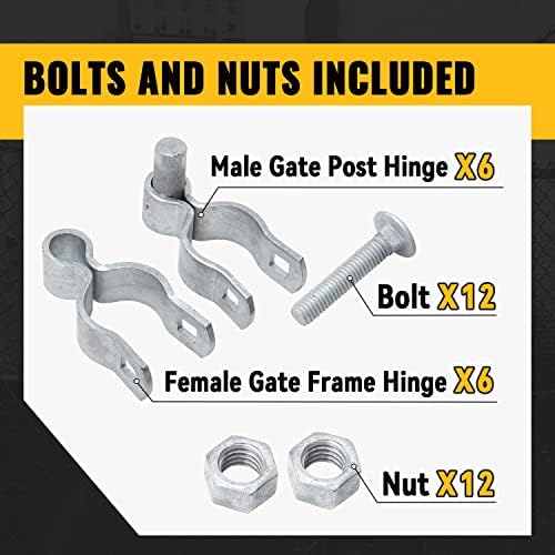 VIVIDA 1-38 Chain Link Gate Hinge Kit 6 Set 1