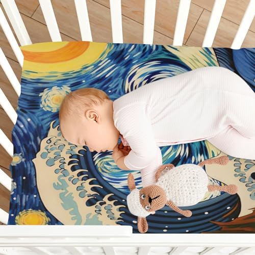 Starry Night Art Crib Sheets for Boys Girls