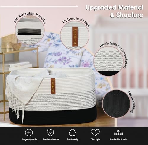Romea Lutiss Large Blanket Basket - 22x17x12 Black