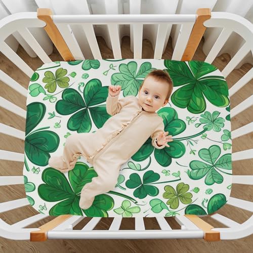 Wassud Four-Leaf Clover Crib Sheets Set
