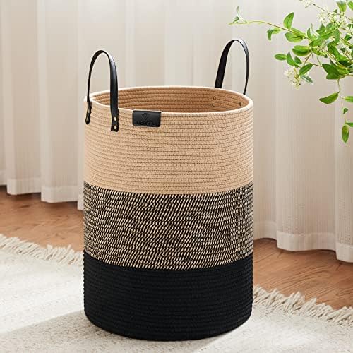 VIPOSCO Tall Laundry Basket 58L Brown Black