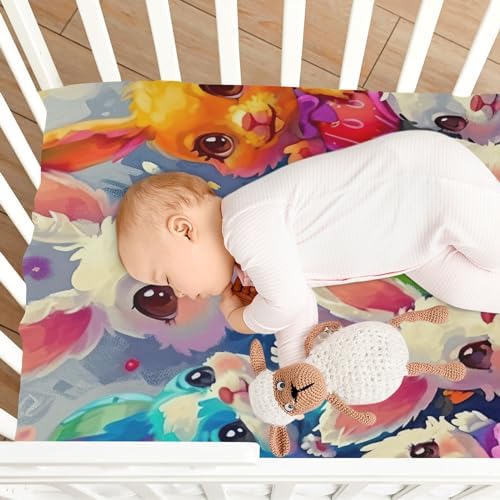Wassud Bunnys Gathering Crib Sheets Set for Boys Girls