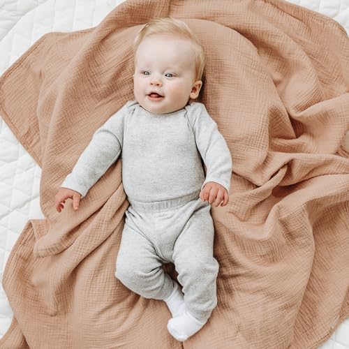 Konssy Muslin Blanket 40x36 100 Cotton Swaddling Wrap for Baby