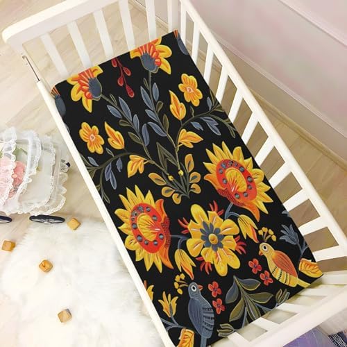 Wassud Ornate Embroidery Crib Sheets for Boys and Girls