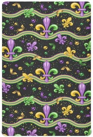 Fitted Crib Sheets Mardi Gras Stripes Playard Sheets for Baby Toddler