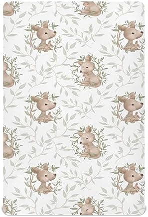 Wassud Cute Kangaroo Crib Sheets Set 28x52 Inches