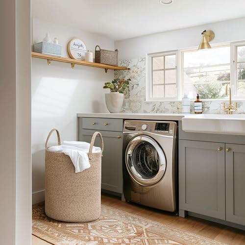 Large Woven Laundry Basket 15x18 for Bedroom and Nursery Use