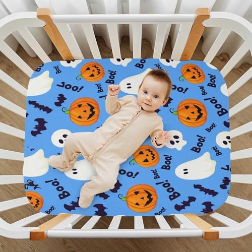 FUGIDOG Halloween Boo Crib Sheets Set