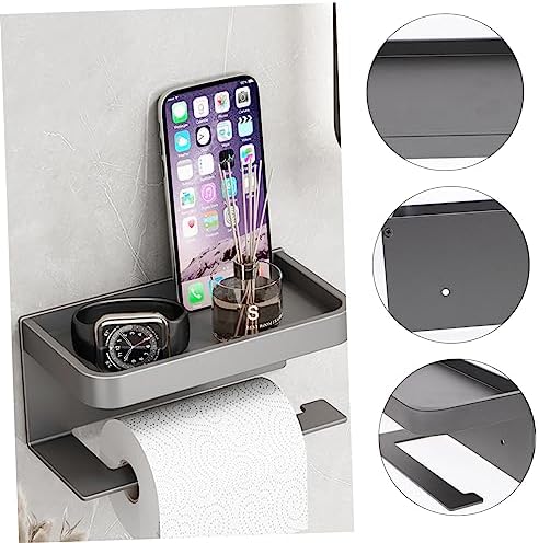 Tofficu Wall Mounted Toilet Paper Holder with Shelf 1