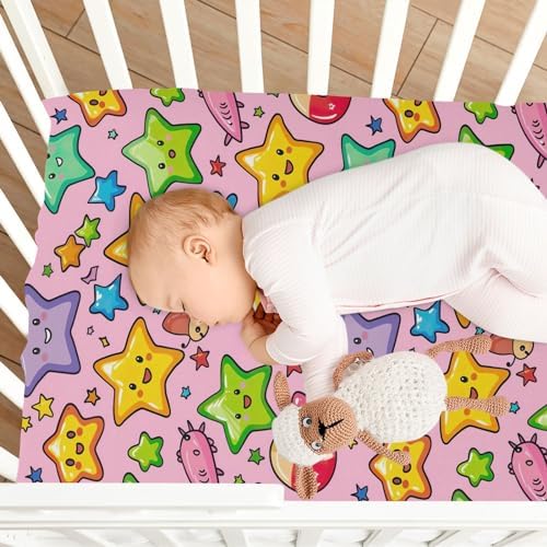 Wassud Stars Cute Cartoon Crib Sheets for Boys Girls