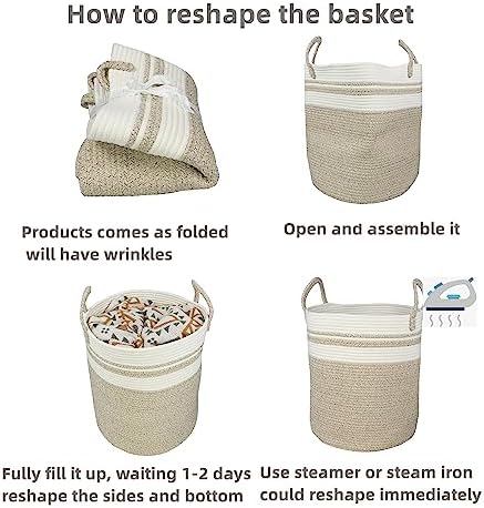 Cotton Rope Laundry Hamper with Handles 1