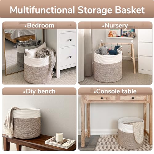 Goodpick Large Woven Cotton Rope Storage Basket