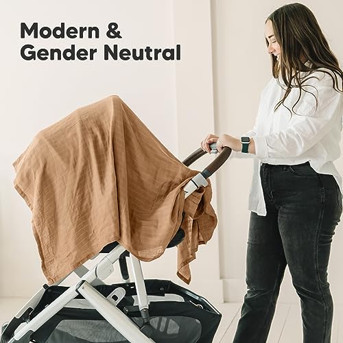 KeaBabies 4-Pack Organic Muslin Swaddle Blankets - Soft Breathable Gender Neutral