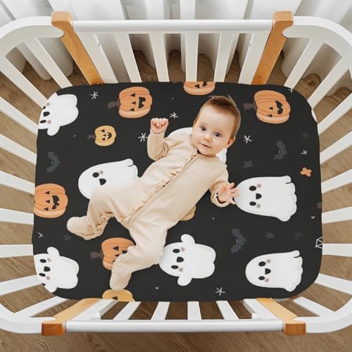 FUGIDOG Halloween Boo Crib Sheets for Boys Girls 1