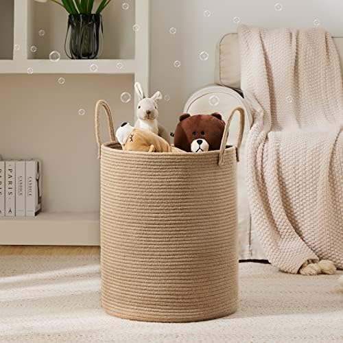 YOUDENOVA Jute Rope Tall Laundry Hamper Basket 72L Capacity