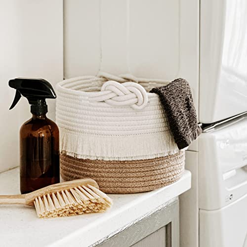 CherryNow Small Woven Storage Basket with Tassels 1