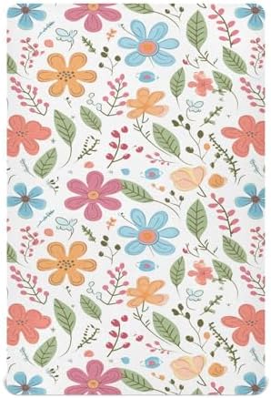 Wassud Cute Cartoon Flowers Crib Sheets Pack