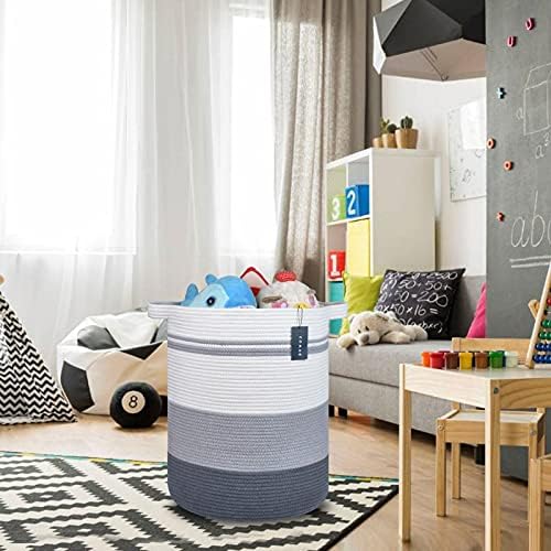 COMSE Extra Large Cotton Rope Woven Laundry Basket 1